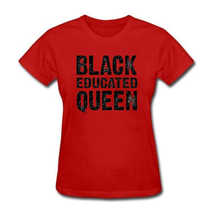 T Shirt Black Educated Queen